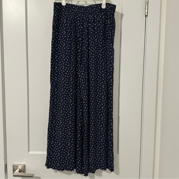 Aritzia Wilfred Palazzo Blue White Patterned Wide Leg Pants Size Medium Womens - Picture 6 of 12